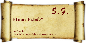 Simon Fabó névjegykártya